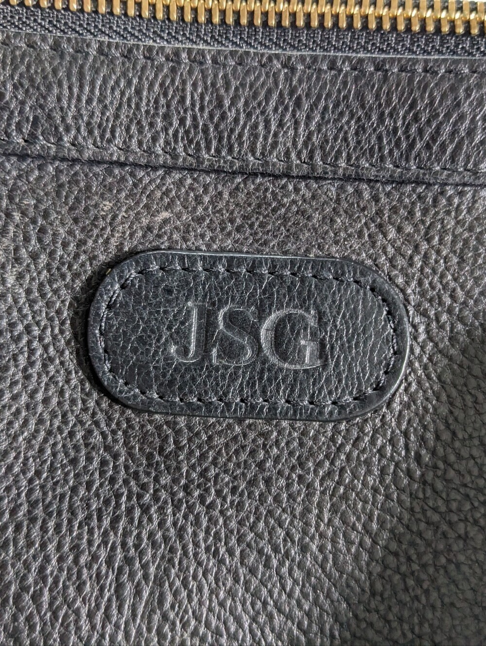 Lotuff Black Satchel Medium Leather Tote w/ Strap Customized JSG See Pictures - Picture 3 of 16